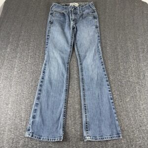 Ariat REAL Riding Jeans Womens 28R Mid Rise Boot Cut Light Wash Whipstitch